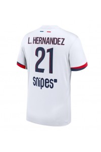 Paris Saint-Germain Lucas Hernandez #21 Jalkapallovaatteet Vieraspaita 2025-26 Lyhythihainen